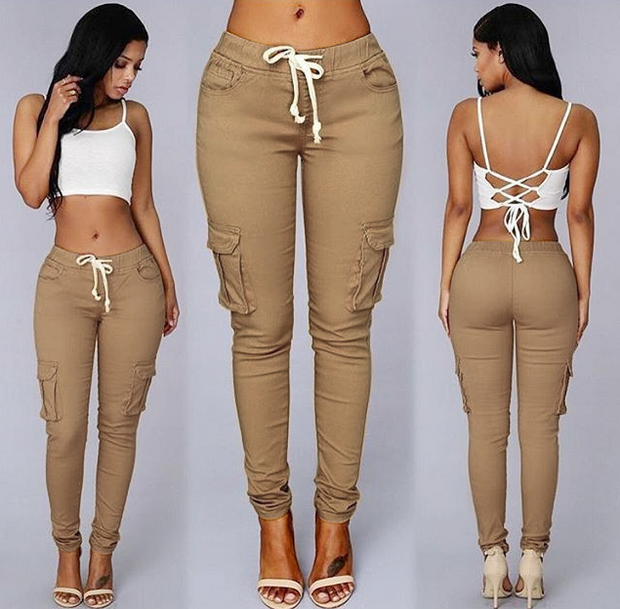 Casual skinny cargo pants