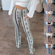 High Elastic Slim Sexy Print Flare Leggings