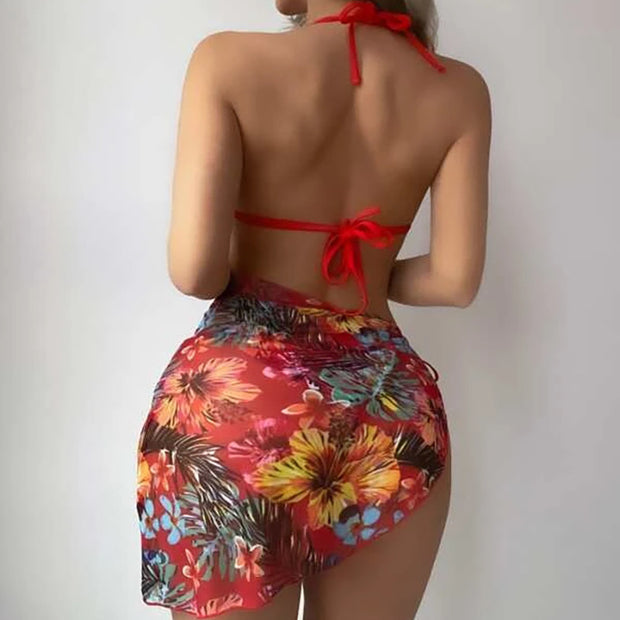 Hawaiian Three-piece Swimsuit