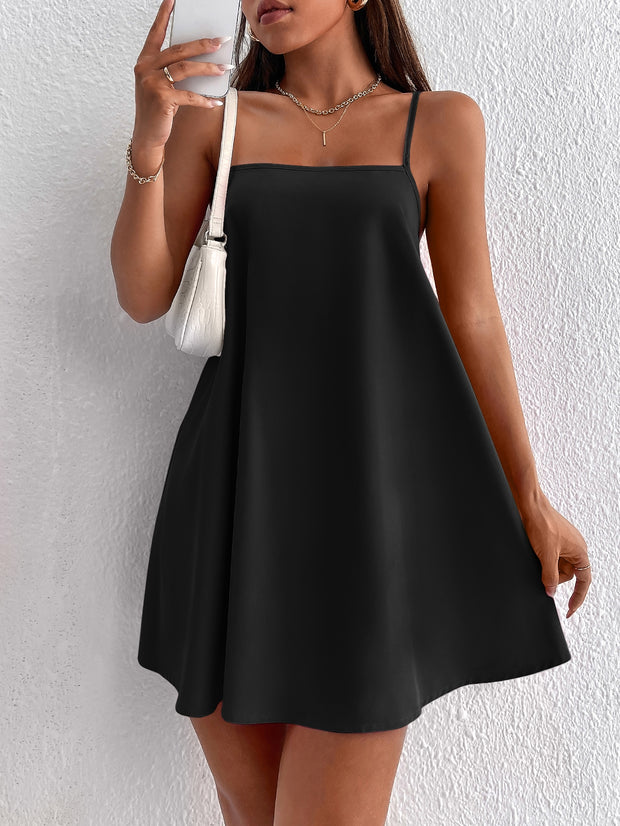 PETITE Solid Backless Cami Summer Dress