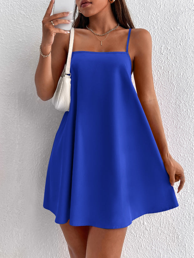 PETITE Solid Backless Cami Summer Dress