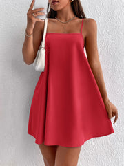 PETITE Solid Backless Cami Summer Dress