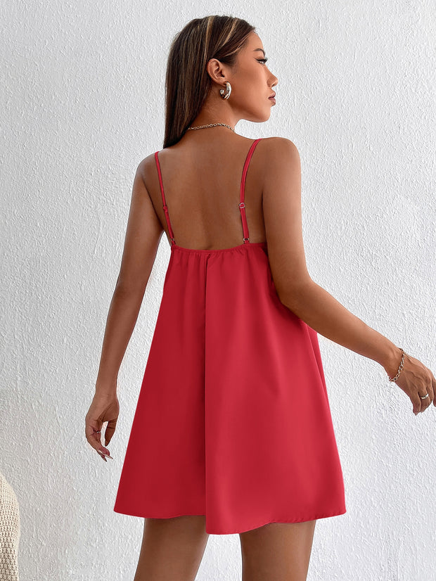 PETITE Solid Backless Cami Summer Dress