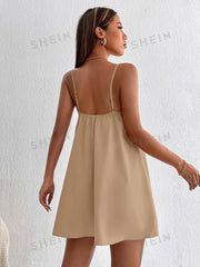 PETITE Solid Backless Cami Summer Dress