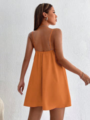 PETITE Solid Backless Cami Summer Dress