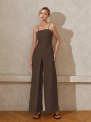 Solid Wide Leg Cami Jumpsuit