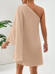 LUNE One Shoulder Batwing Sleeve Dress